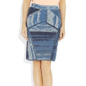 rag & bone Blue Patterned Pencil Skirt